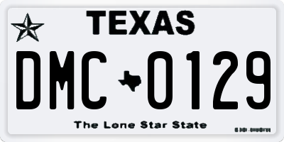 TX license plate DMC0129