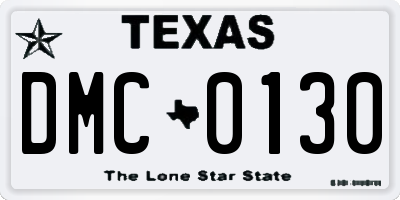 TX license plate DMC0130