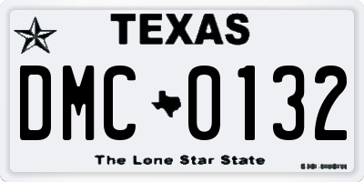 TX license plate DMC0132