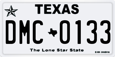 TX license plate DMC0133
