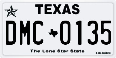 TX license plate DMC0135