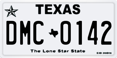 TX license plate DMC0142