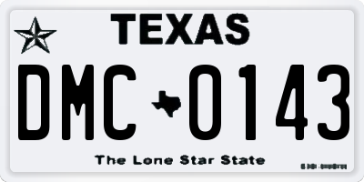 TX license plate DMC0143