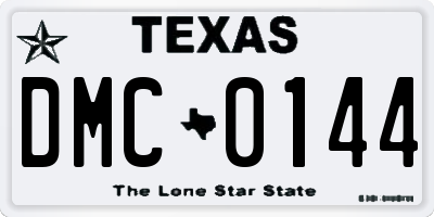 TX license plate DMC0144