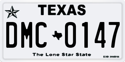 TX license plate DMC0147