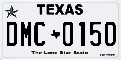 TX license plate DMC0150