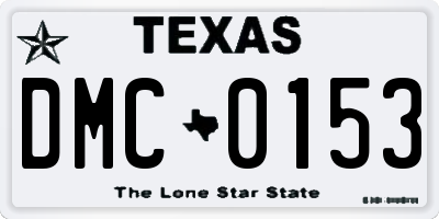TX license plate DMC0153