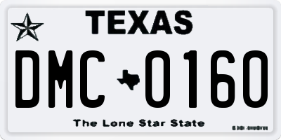 TX license plate DMC0160
