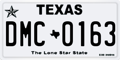 TX license plate DMC0163