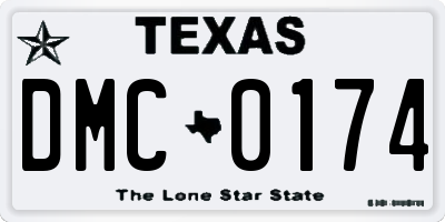 TX license plate DMC0174