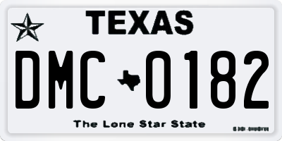 TX license plate DMC0182