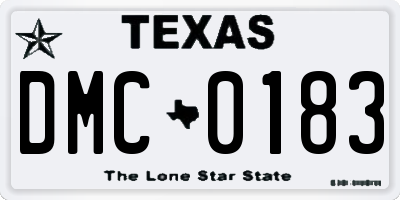 TX license plate DMC0183