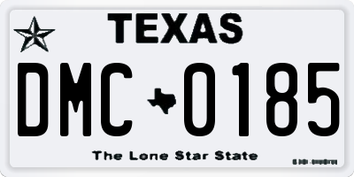 TX license plate DMC0185