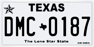 TX license plate DMC0187