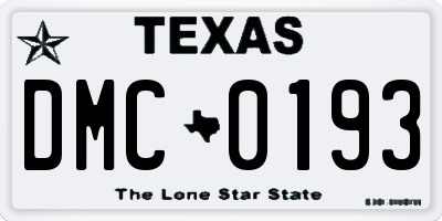 TX license plate DMC0193