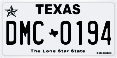 TX license plate DMC0194