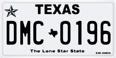 TX license plate DMC0196