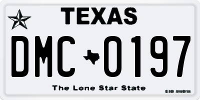 TX license plate DMC0197