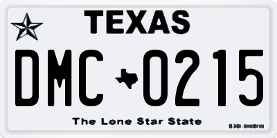 TX license plate DMC0215