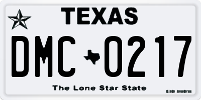 TX license plate DMC0217