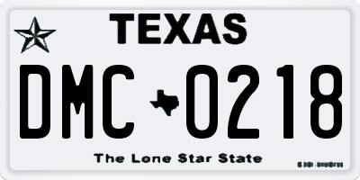 TX license plate DMC0218