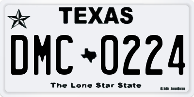 TX license plate DMC0224
