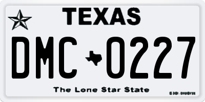 TX license plate DMC0227