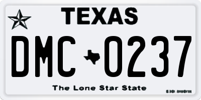 TX license plate DMC0237