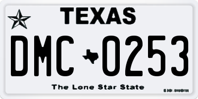 TX license plate DMC0253