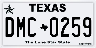 TX license plate DMC0259