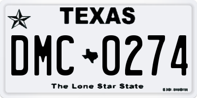 TX license plate DMC0274