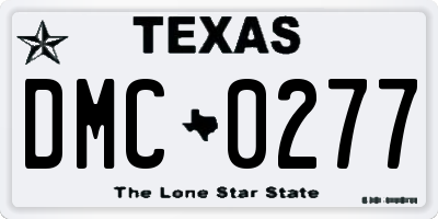 TX license plate DMC0277