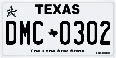 TX license plate DMC0302