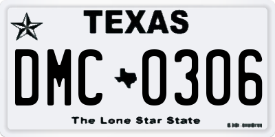 TX license plate DMC0306