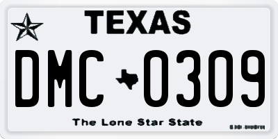 TX license plate DMC0309