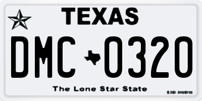 TX license plate DMC0320