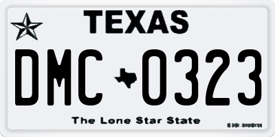 TX license plate DMC0323