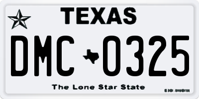 TX license plate DMC0325