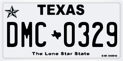 TX license plate DMC0329