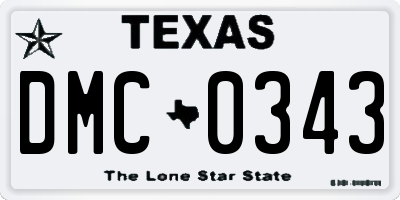 TX license plate DMC0343