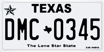 TX license plate DMC0345