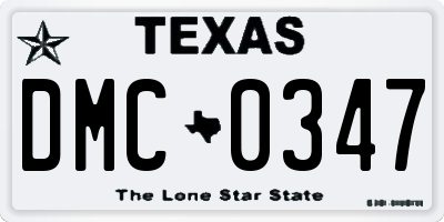 TX license plate DMC0347
