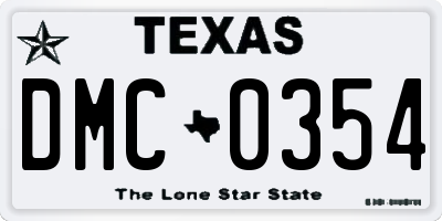 TX license plate DMC0354