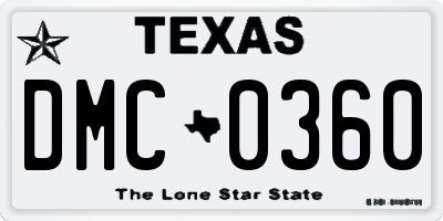 TX license plate DMC0360