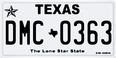 TX license plate DMC0363