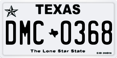 TX license plate DMC0368