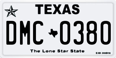 TX license plate DMC0380