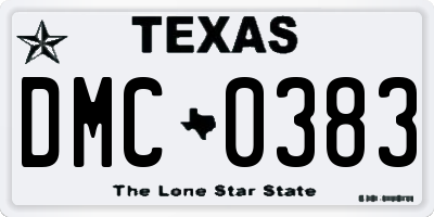 TX license plate DMC0383