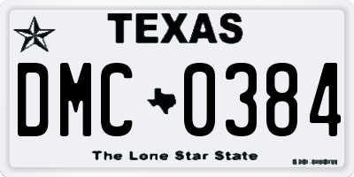 TX license plate DMC0384