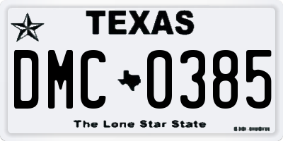 TX license plate DMC0385